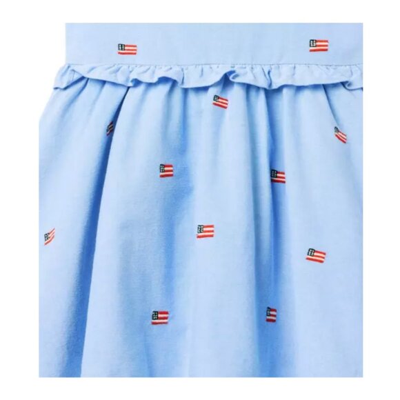Janie and Jack Embroidered Ruffle American Flag Dress Fully Lined New Wi… - Picture 3 of 6